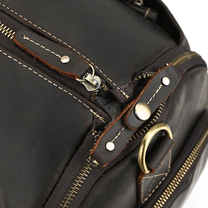 Luggage & Bags - Duffel Genuine Leather Folding Duffel Bag for Business Suit