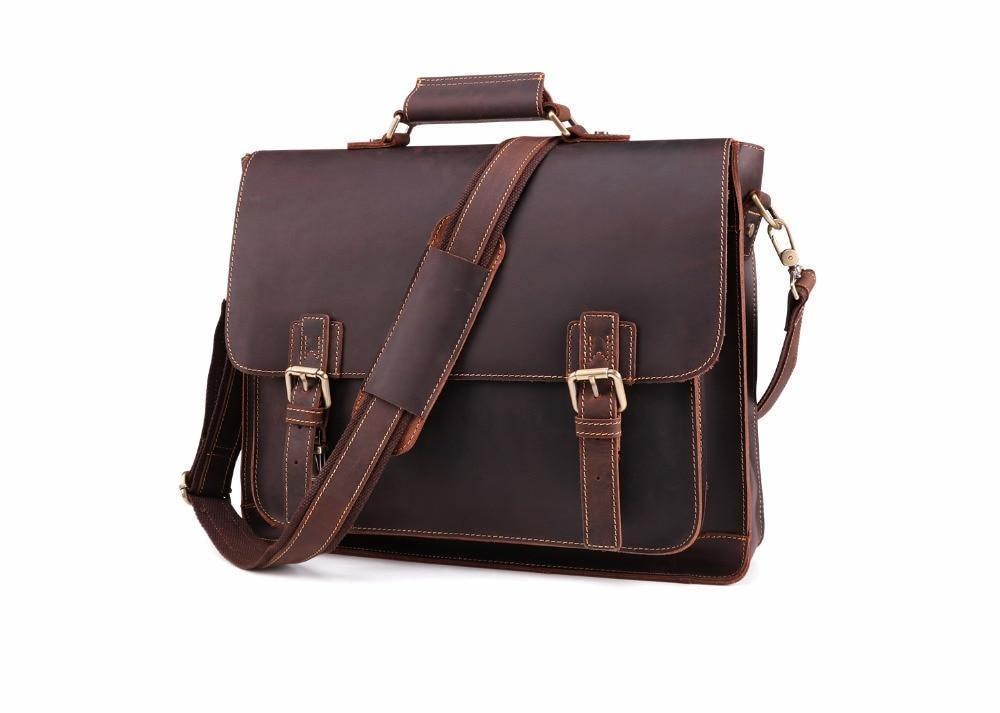 Luggage & Bags - Briefcases Genuine Leather Mens Briefcase Casual Messenger Laptop Bag