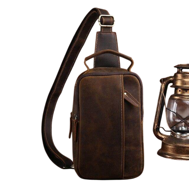 VacationGrabs Genuine Leather Mens Chest Bag - Modern