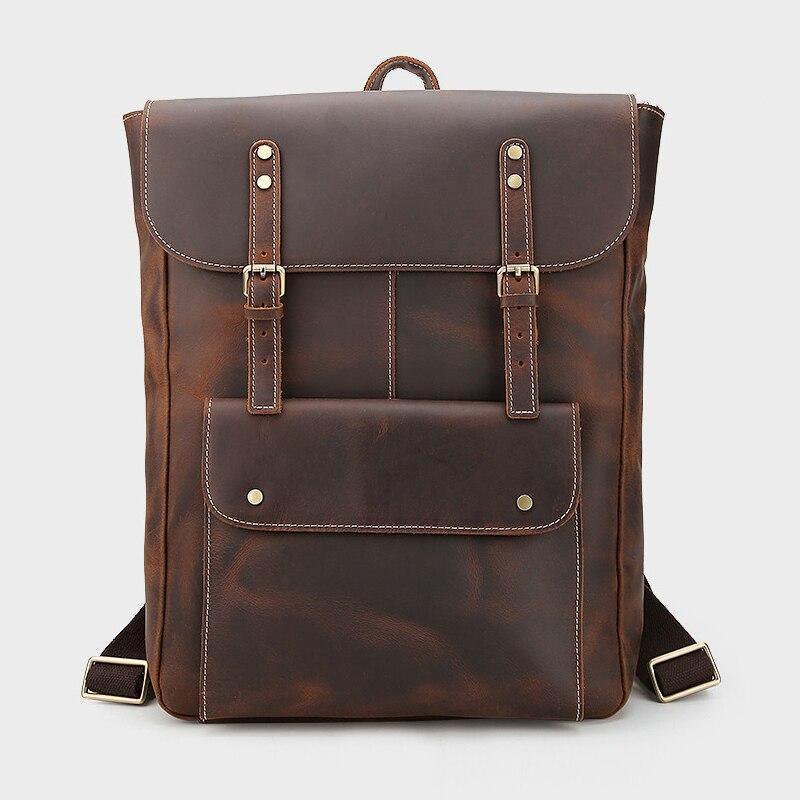 Luggage & Bags - Backpacks Genuine Leather Mens Travel Backpack Leather Weekender Bag