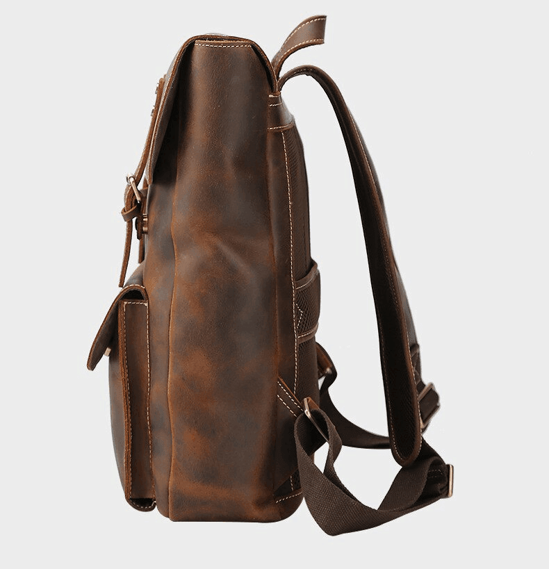 Luggage & Bags - Backpacks Genuine Leather Mens Travel Backpack Leather Weekender Bag