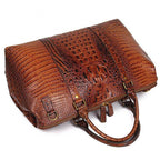 Genuine leather shoulder bag with a stylish crocodile pattern and spacious design for all occasions