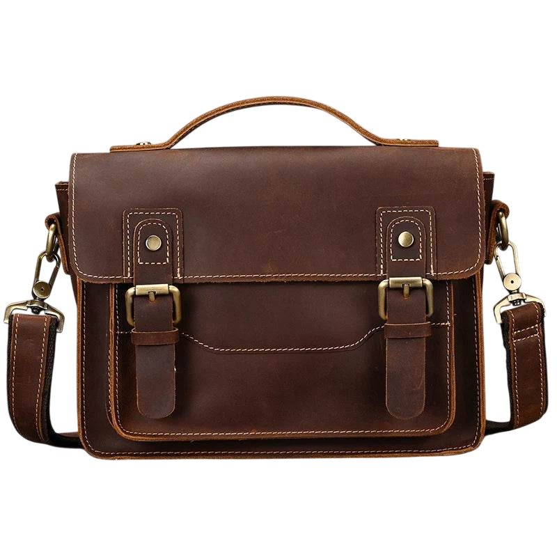 Genuine Leather Shoulder Bag – Retro Men's Crossbody with