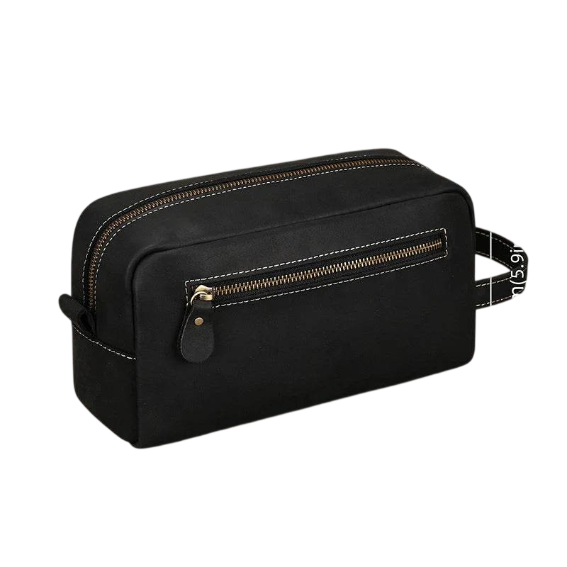 Genuine Leather Toiletry Bag for Men and Women