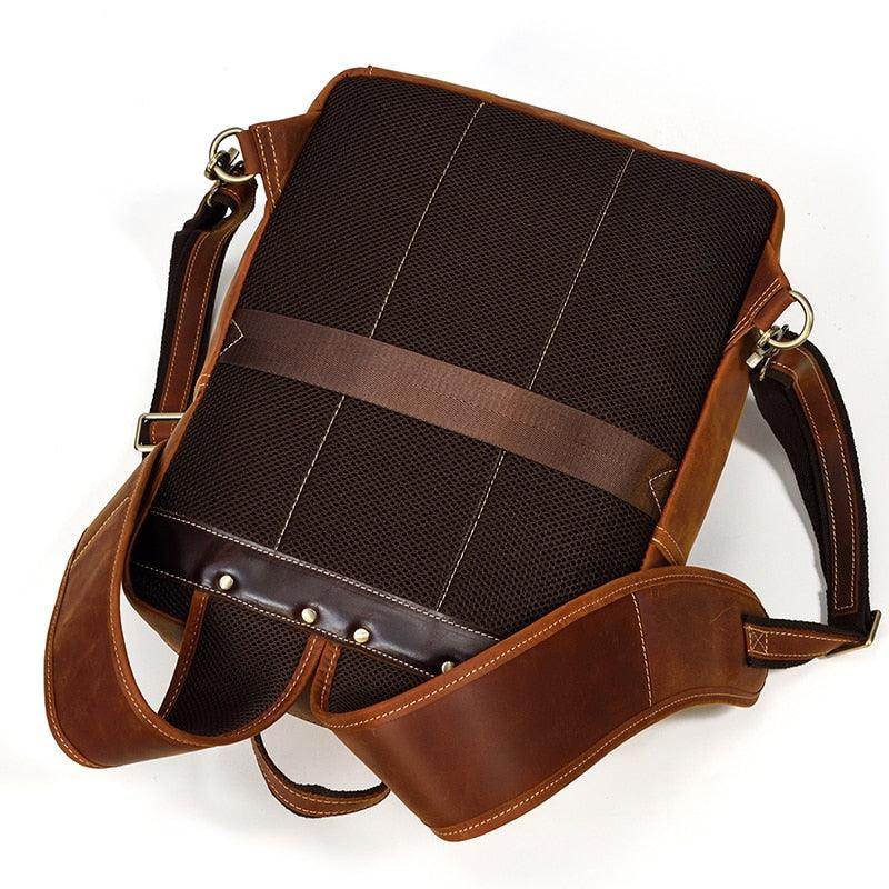 Genuine leather travel backpack from VacationGrabs with adjustable straps and sleek design