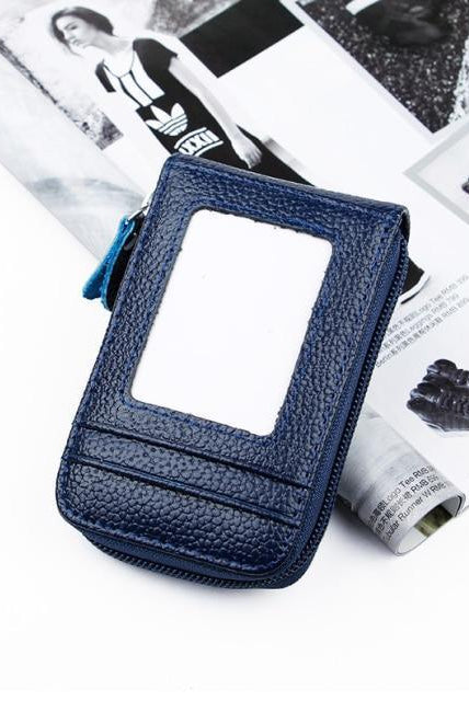 Wallets, Handbags & Accessories Genuine Leather Wallets Zip-Around Closure Black Brown Blue...