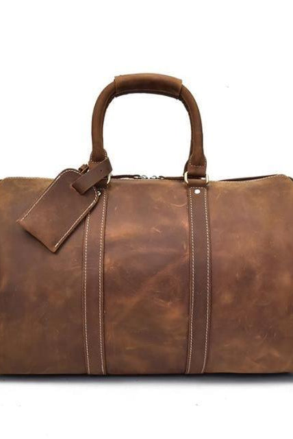 Luggage & Bags - Duffel Genuine Leather Weekender Duffel Bags In 3 Shades Of Brown