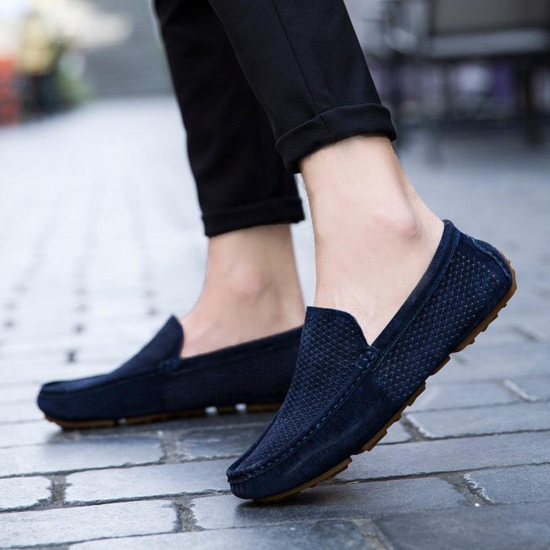 Men's Shoes - Loafers Genuine Suede Leather Men Shoes Casual Breathable Moccasins