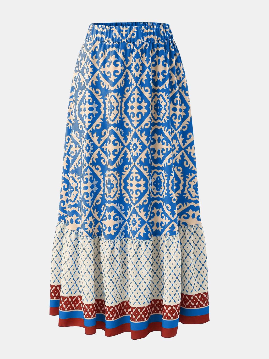 Women's Skirts Geometric Elastic Waist Maxi Skirt