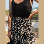 Geometric Elastic Waist Maxi Skirt - VacationGrabs
