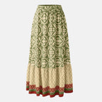 Geometric Elastic Waist Maxi Skirt - VacationGrabs