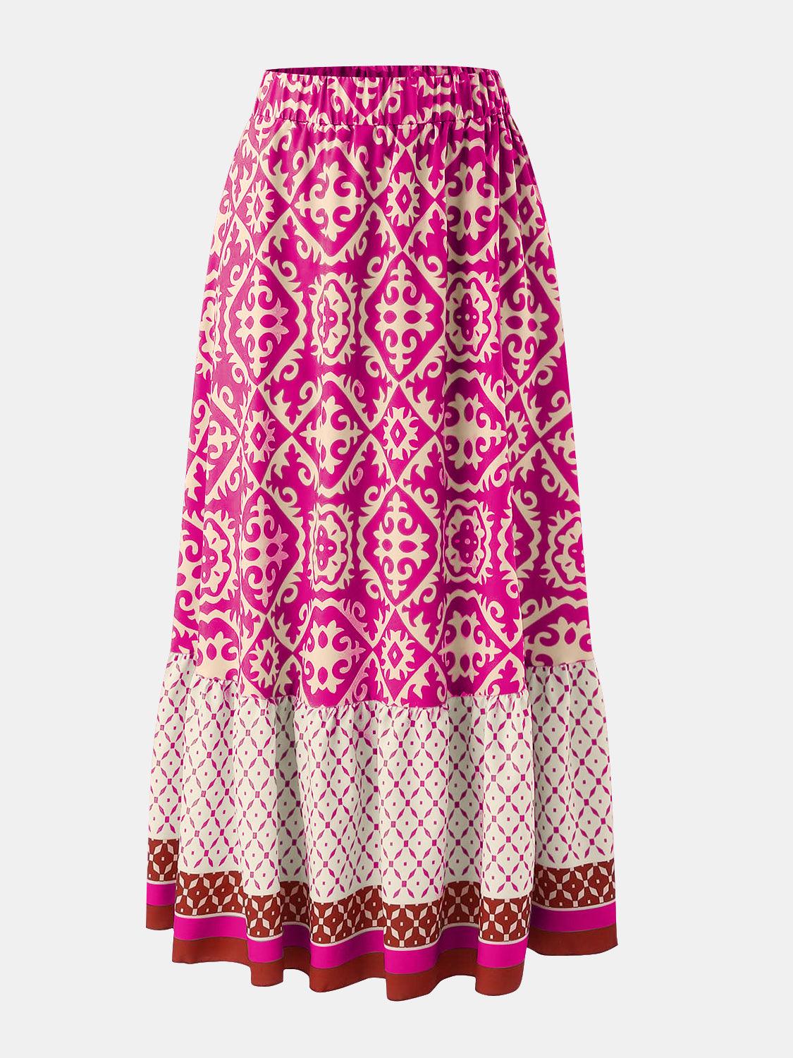 Women's Skirts Geometric Elastic Waist Maxi Skirt