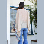 Geometric Embroidered Sleeve Kimono - VacationGrabs