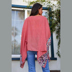 Geometric Embroidered Sleeve Kimono - VacationGrabs