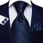 Geometric Pattern Neckties For Men Silk Tie Sets Square - VacationGrabs