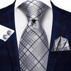 Geometric Pattern Neckties For Men Silk Tie Sets Square - VacationGrabs
