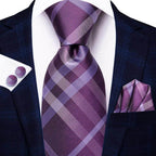Geometric Pattern Neckties For Men Silk Tie Sets Square - VacationGrabs