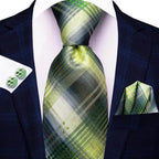 Geometric Pattern Neckties For Men Silk Tie Sets Square - VacationGrabs