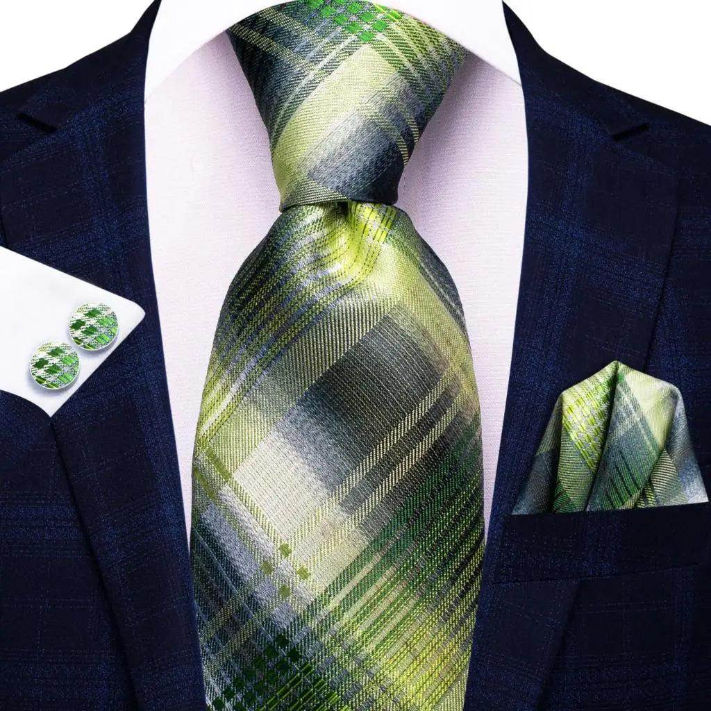 Geometric Pattern Neckties For Men Silk Tie Sets Square - VacationGrabs