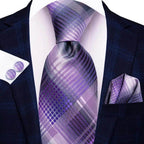 Geometric Pattern Neckties For Men Silk Tie Sets Square - VacationGrabs