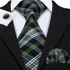 Geometric Pattern Neckties For Men Silk Tie Sets Square - VacationGrabs