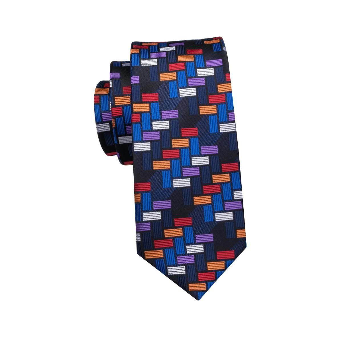 Geometric Pattern Neckties For Men Silk Tie Sets Square - VacationGrabs