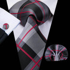 Geometric Pattern Neckties For Men Silk Tie Sets Square - VacationGrabs