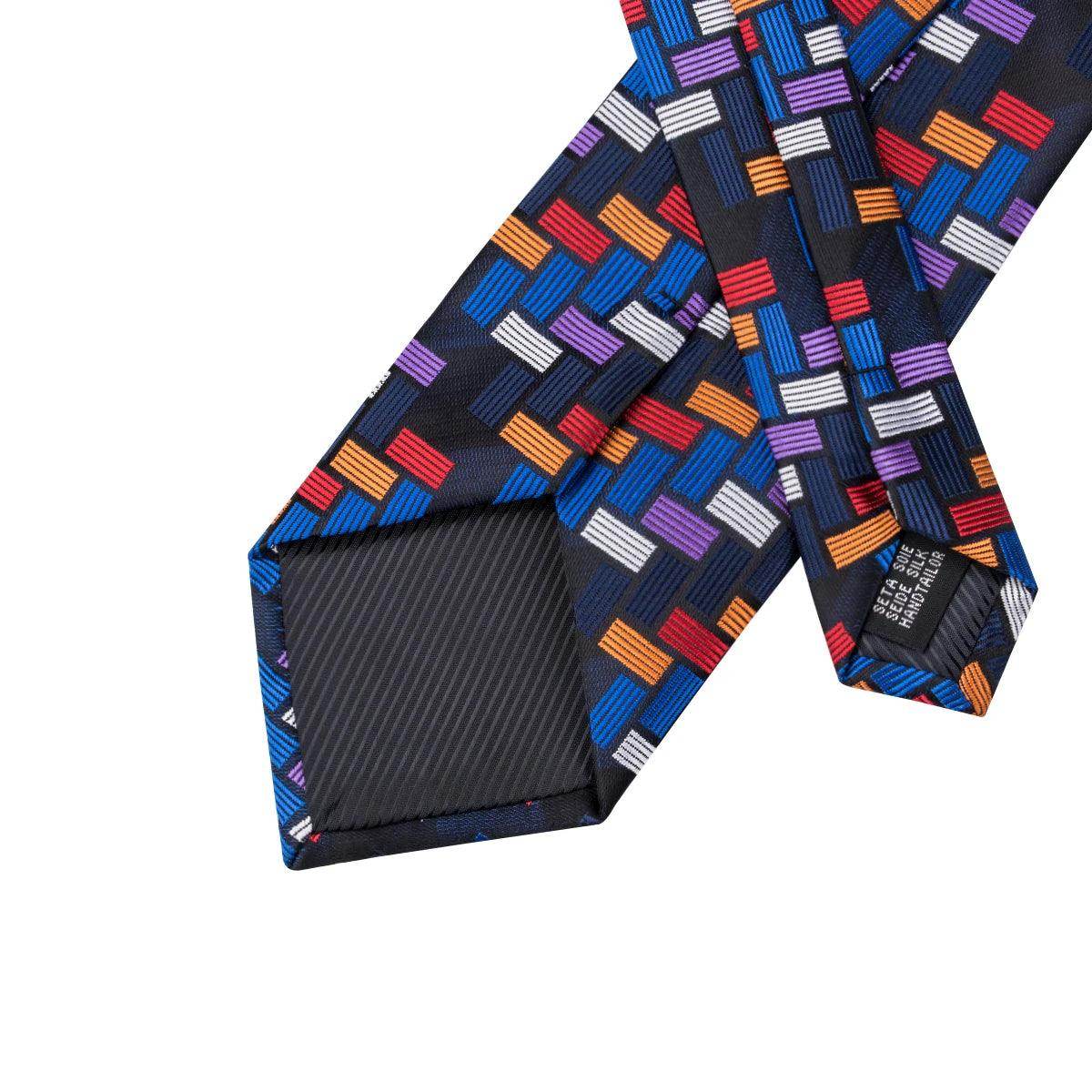 Geometric Pattern Neckties For Men Silk Tie Sets Square - VacationGrabs