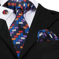 Geometric Pattern Neckties For Men Silk Tie Sets Square - VacationGrabs