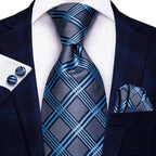 Geometric Pattern Neckties For Men Silk Tie Sets Square - VacationGrabs