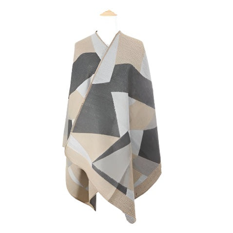 Geometric Pattern Poncho - VacationGrabs