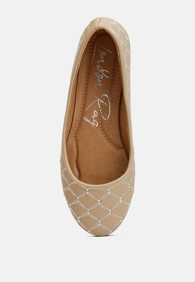Gia Rhinestone Embellished Women'S Ballerinas