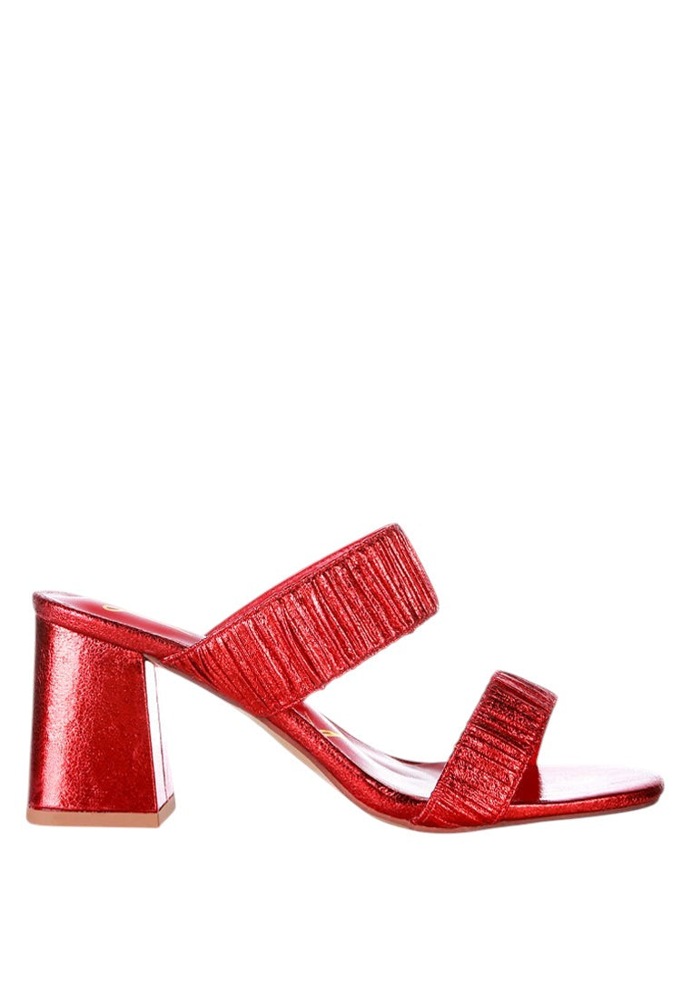 Giblet Metallic Slip On Block Heels