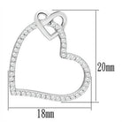 Heart-shaped sterling silver pendant with sparkling stones, ideal as a gift for her sterling silver necklace