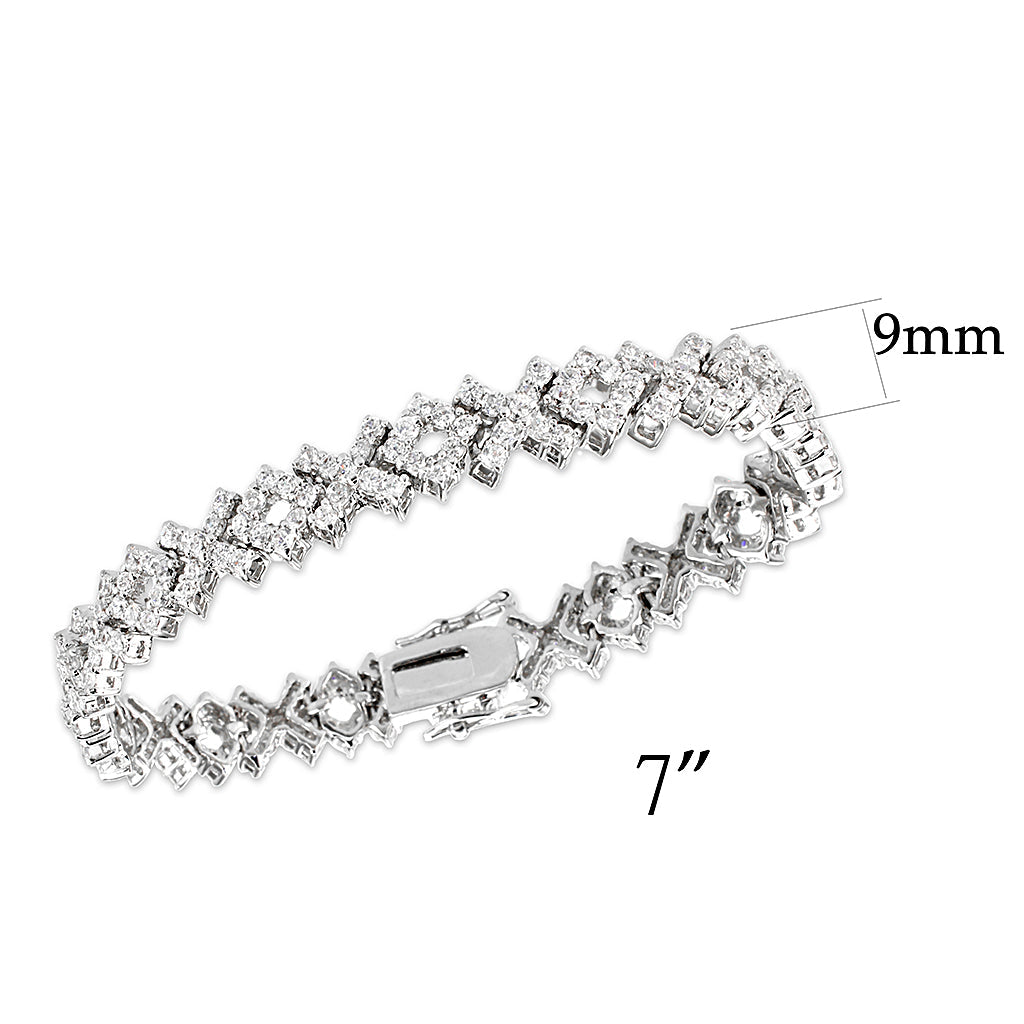 Elegant Women's Bracelet in Silver with Sparkling Stones, perfect as gift jewelry