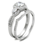 Stunning women's gift jewelry ring set with sparkling cubic zirconia and a modern design
