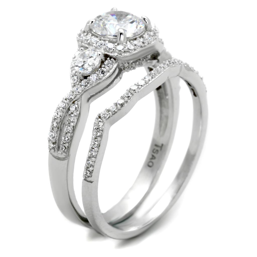 Stunning women's gift jewelry ring set with sparkling cubic zirconia and a modern design