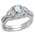 Stunning women's gift jewelry ring with a round center stone and sparkling side accents