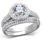 Stunning women's gift jewelry ring set with a sparkling center stone and pave accents