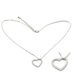 Silver heart pendant necklace with sparkling stones, perfect gift jewelry for special occasions