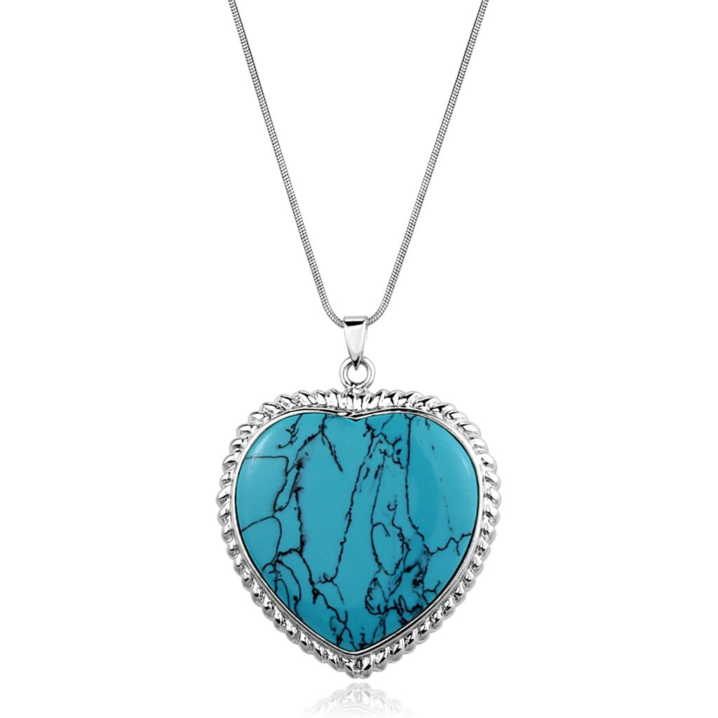 VacationGrabs turquoise heart pendant necklace, perfect gift jewelry for women