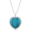 VacationGrabs Heart-Shaped Turquoise Pendant Necklace for gift jewelry lovers