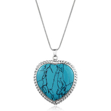 VacationGrabs Heart-Shaped Turquoise Pendant Necklace for gift jewelry lovers