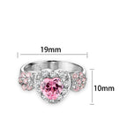 Heart-shaped pink gemstone ring with silver accents perfect as gift jewelry for special occasions