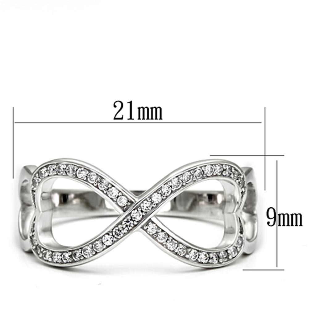 Silver Infinity Ring with Sparkling Stones, perfect as gift jewelry for her