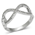 Women's Infinity Ring in Silver with Sparkling Stones, perfect as gift jewelry