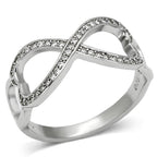 Women's Infinity Ring in Silver with Sparkling Stones, perfect as gift jewelry