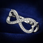 Silver Infinity Ring with Sparkling Stones, perfect gift jewelry for special occasions
