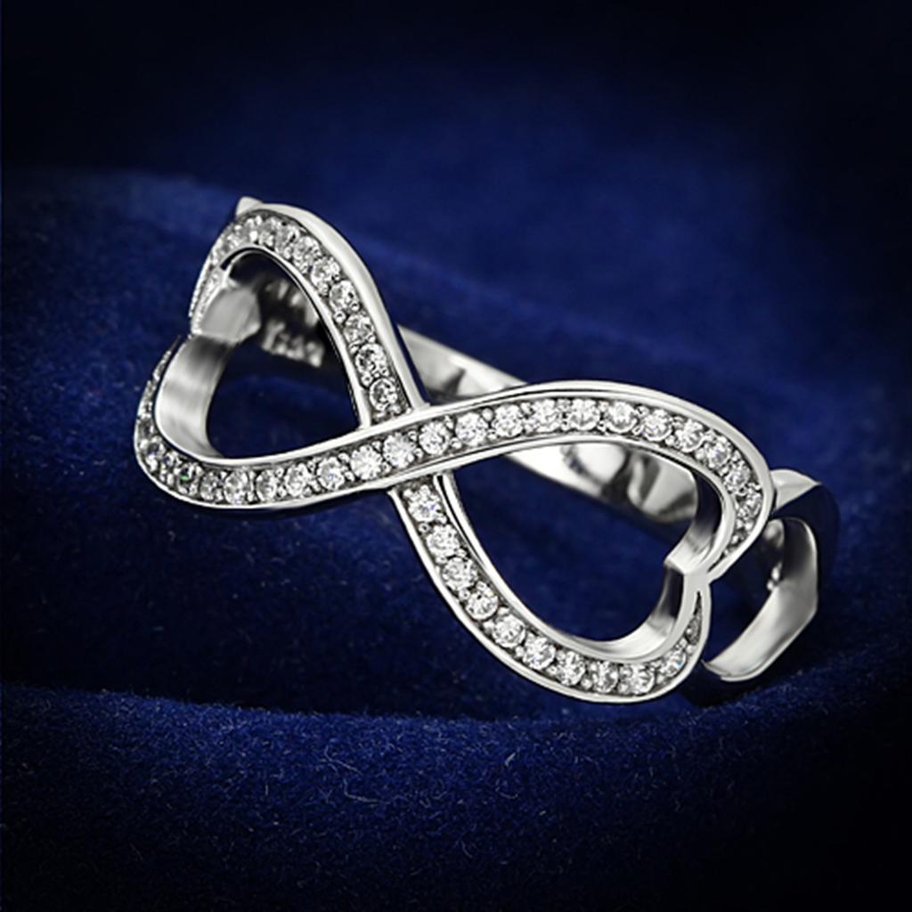Silver Infinity Ring with Sparkling Stones, perfect gift jewelry for special occasions