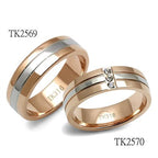 Stylish women's rings with silver and rose gold accents, perfect as gift jewelry